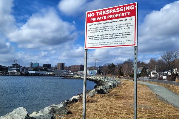‘No Trespassing’ signs at Dartmouth Cove spur confusion regarding public access